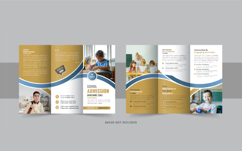 Kids school admission trifold brochure or International school trifold brochure Corporate Identity