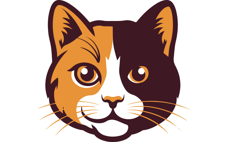 Cat face silhouette art illustration Illustration