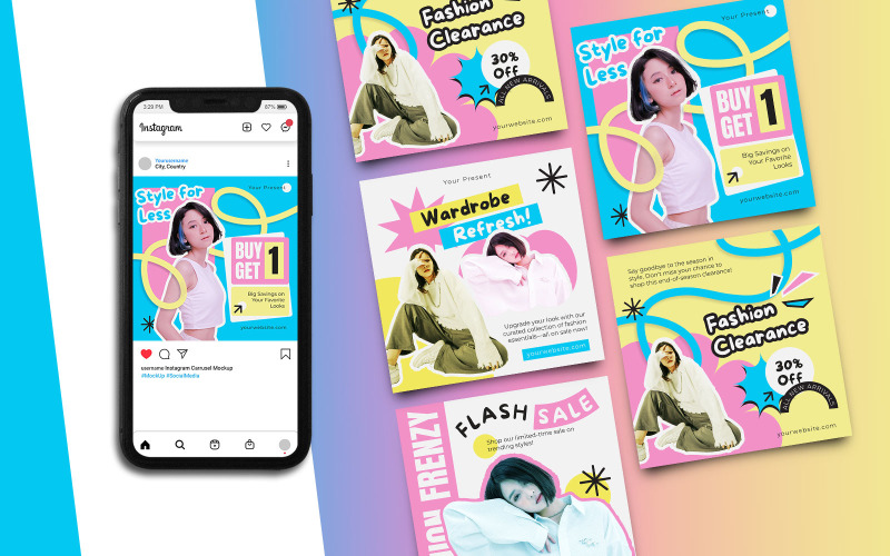 Fashion Instagram Post Template 6 Social Media