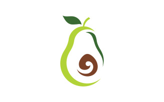 Avocado fruit logo template, healthy food symbols V0
