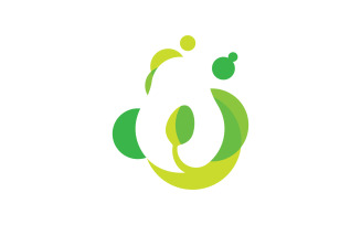 Avocado fruit logo template, healthy food symbols V12