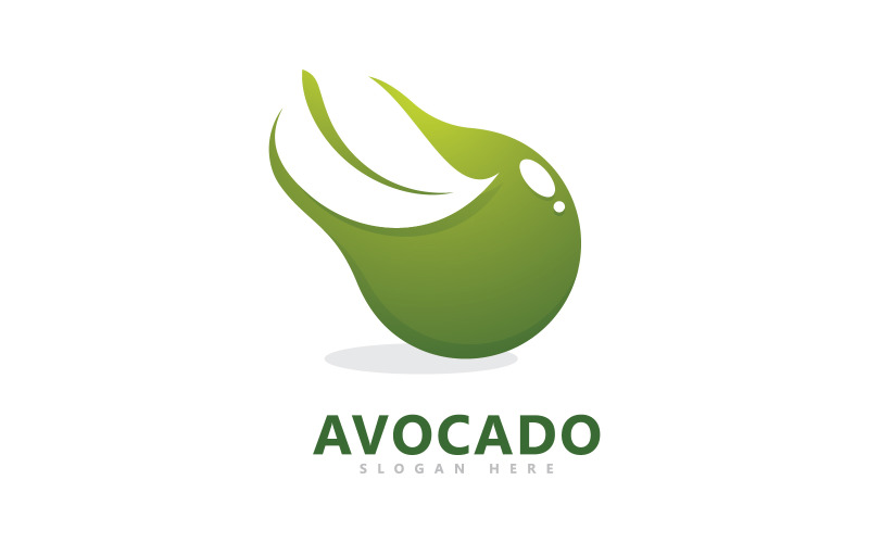 Avocado fruit logo template, healthy food symbols V3 Logo Template