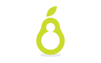 Avocado fruit logo template, healthy food symbols V5