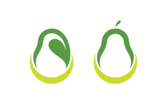 Avocado fruit logo template, healthy food symbols V6