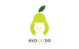 Avocado fruit logo template, healthy food symbols V7