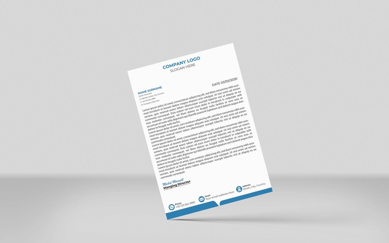 Editable Letterhead, Clean Letterhead Corporate Identity