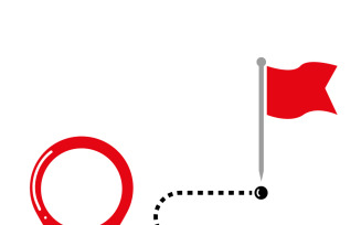 Journey path line icon route.