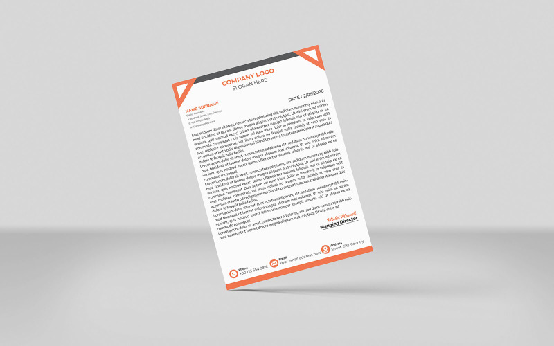 Minimalist Letterhead Design, Clean Letterhead Design New Corporate Identity
