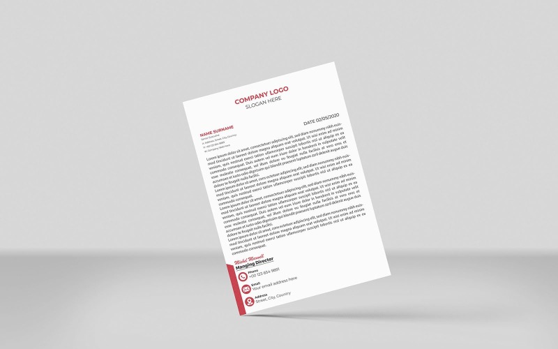 Professional Letterhead, Creative Letterhead, Editable Letterhead Design Corporate Identity