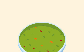 Delicious and healthy vegetable soup in a bowl
