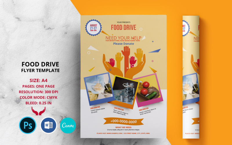 Food Drive Flyer Template Corporate Identity