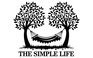 Simple image of a hammock between two trees