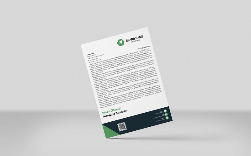 Modern and Clean Letterhead Template Corporate Identity