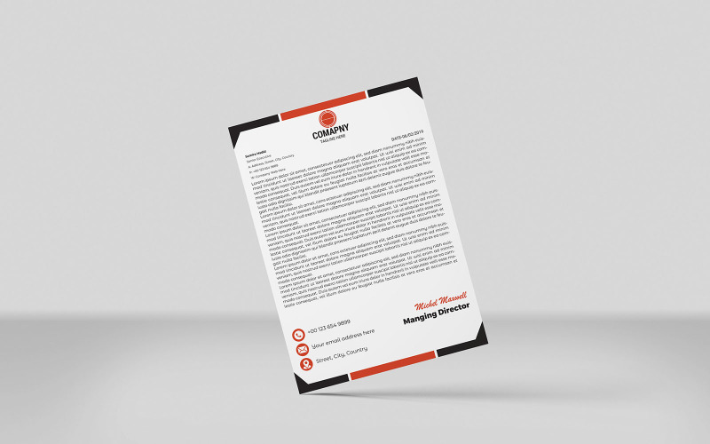 Modern Letterhead Template Design Minimal Letterhead Corporate Identity