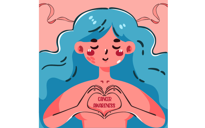 "FREE" Breast Cancer Month Illustration