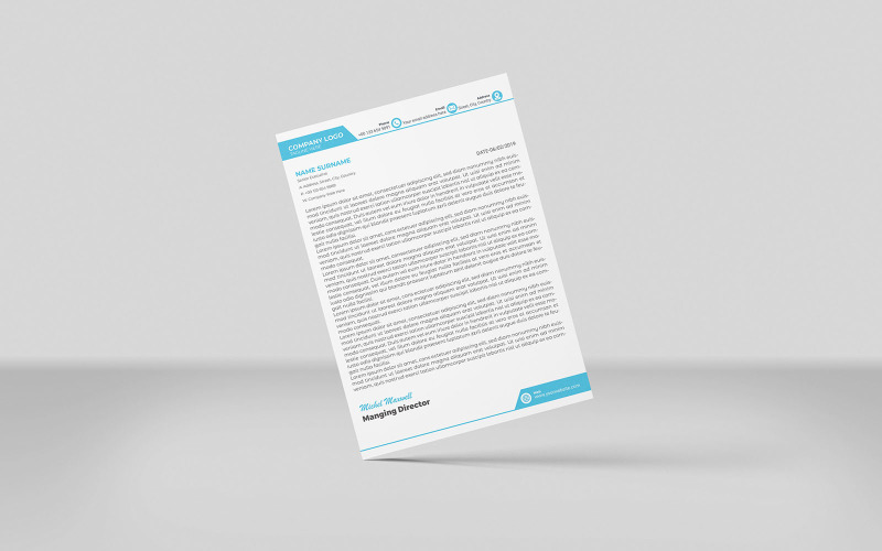 Letterhead, Professional Letterhead, Minimalist Letterhead Design Corporate Identity
