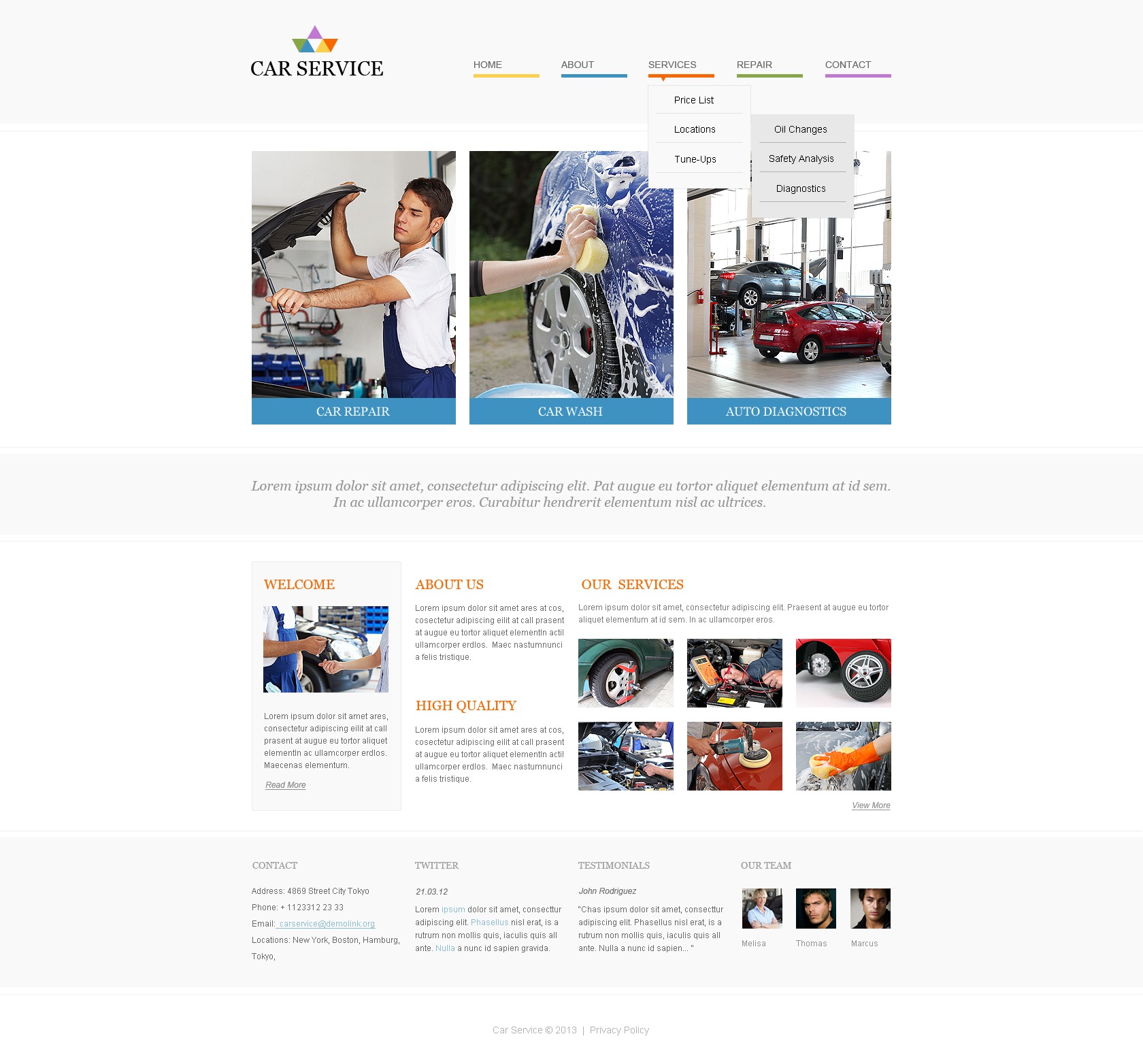 Car Wash Responsive Website Template 45005