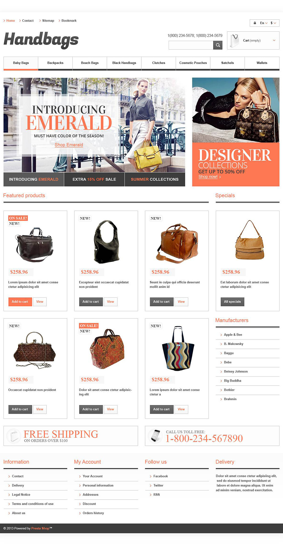 Responsive Handbags Boutique PrestaShop Theme New Screenshots BIG