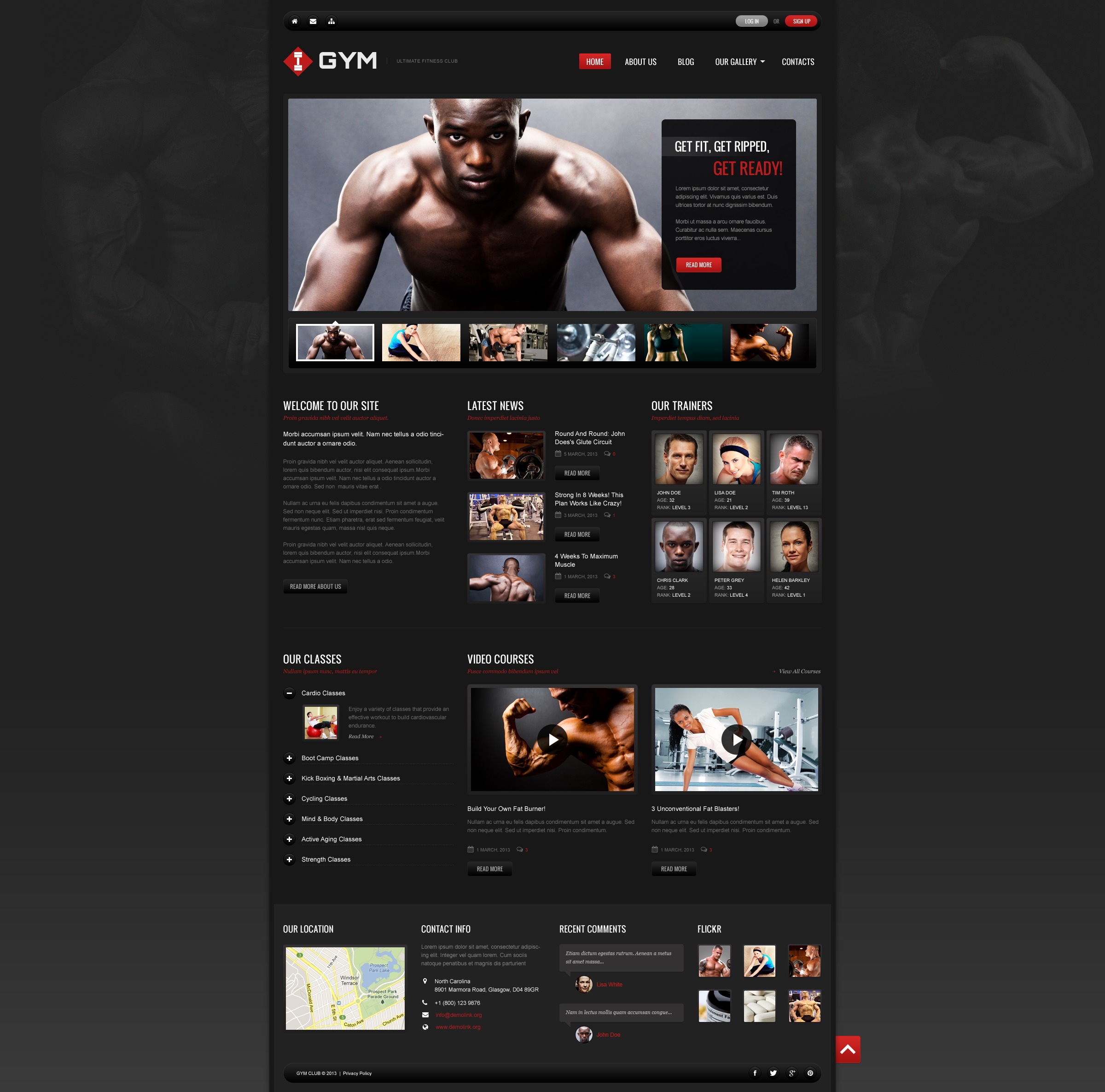 "Ultimate Fitness" - адаптивний WordPress шаблон №45051 - скріншот
