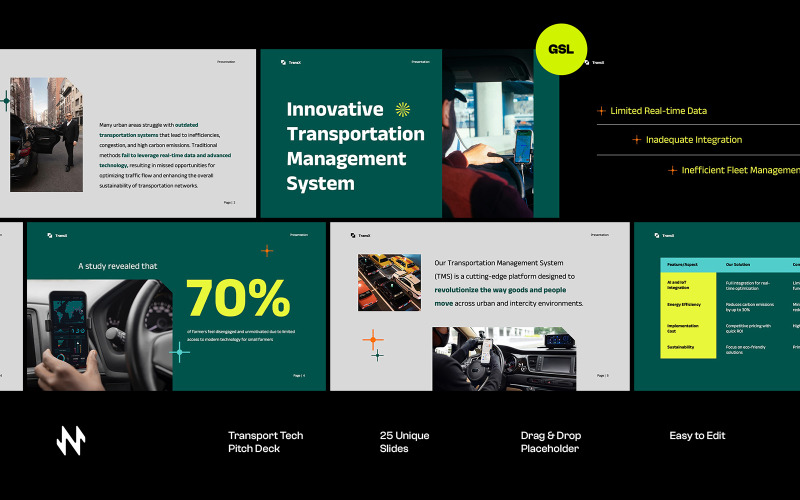 Green Transportation Pitch Deck Google Slide