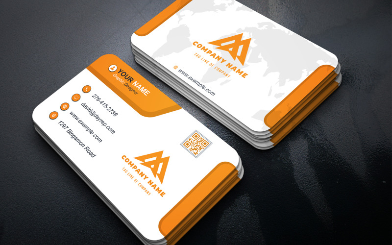 Professional Double-Sided Business Card PSD Template for Corporate Branding Corporate Identity