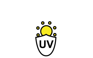 Sun Shield and Protection Skin of UV Rays Line Icon.