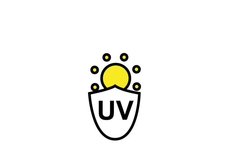Sun Shield and Protection Skin of UV Rays Line Icon. Vector Graphic