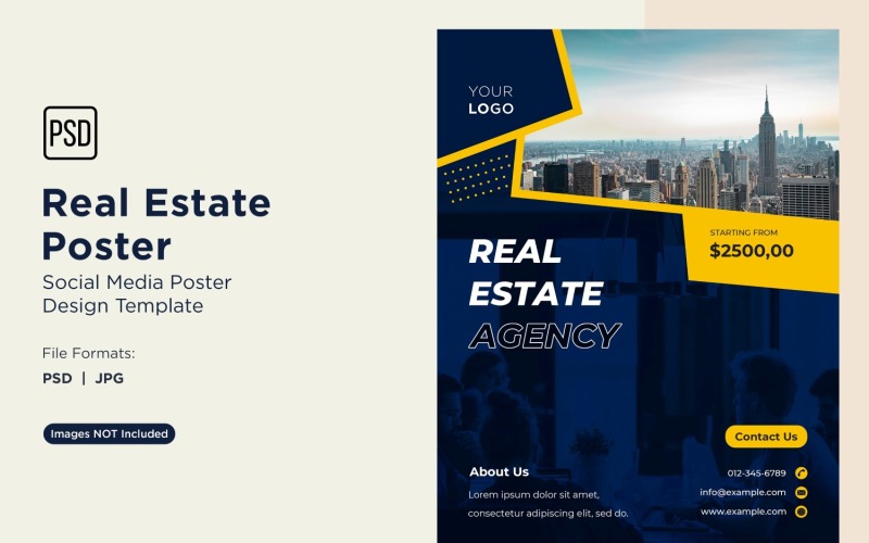 Real Estate Social Media Poster Post Design Template 54.