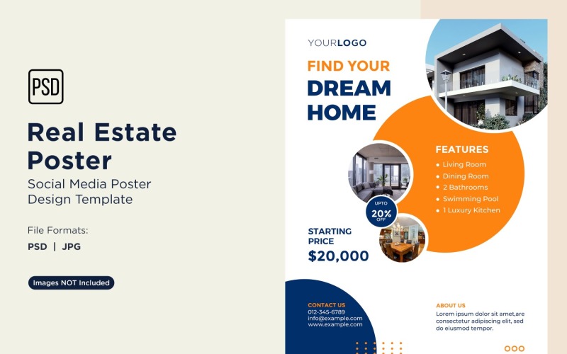 Real Estate Social Media Poster Post Design Template 95