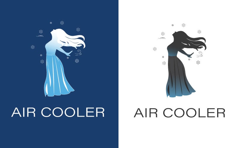 Air cooler, Air freshener, Snow girl. Logo Template