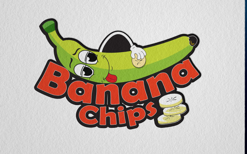 Banana chips logo, banana logo. Logo Template