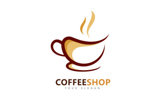 Coffee shop Minimalist vector logo. Coffee beans logo template V0