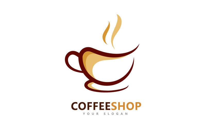 Coffee shop Minimalist vector logo. Coffee beans logo template V0 Logo Template