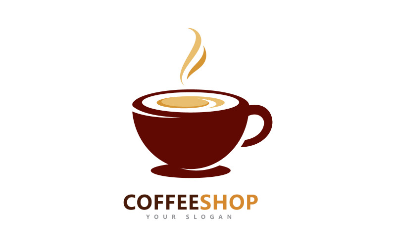 Coffee shop Minimalist vector logo. Coffee beans logo template V12 Logo Template