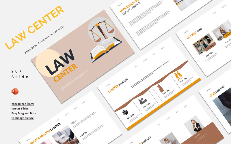 Law Center PowerPoint Presentation PowerPoint Template