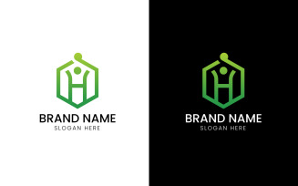 Letter H human fit logo-09-383