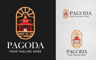 Pagoda logo design, pagoda icon design
