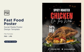 Fast Food Social Media Post Poster Design Template 05