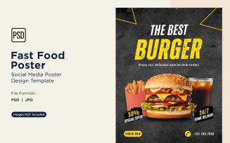 Fast Food Social Media Post Poster Design Template 07