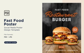 Fast Food Social Media Post Poster Design Template 08