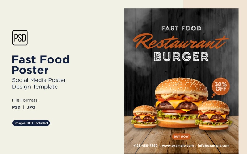 Fast Food Social Media Post Poster Design Template 08