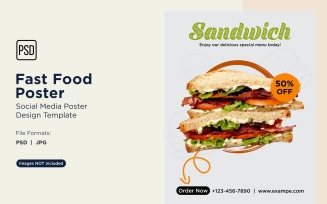 Fast Food Social Media Post Poster Design Template 13