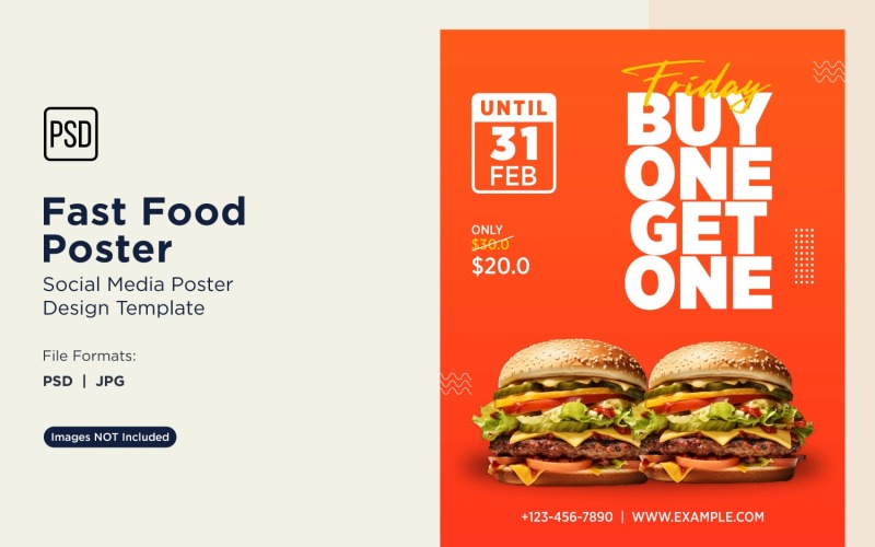 Fast Food Social Media Post Poster Design Template 22