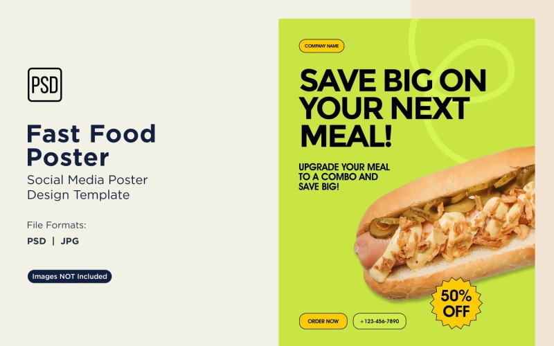 Fast Food Social Media Post Poster Design Template 31