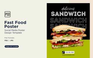 Fast Food Social Media Post Poster Design Template 67