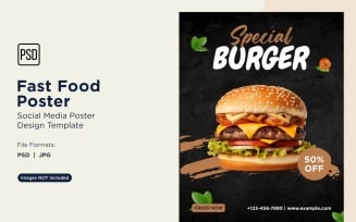Fast Food Social Media Post Poster Design Template 69