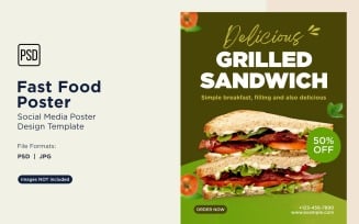Fast Food Social Media Post Poster Design Template 71