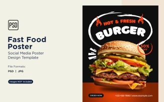 Fast Food Social Media Post Poster Design Template 41