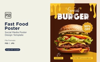 Fast Food Social Media Post Poster Design Template 42
