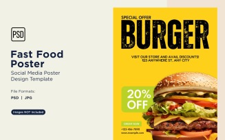 Fast Food Social Media Post Poster Design Template 44